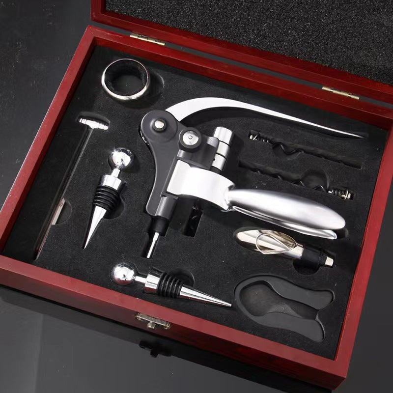 Premium wine accessory gift set with corkscrew foil cutter aerator stopper thermometer Bowlift