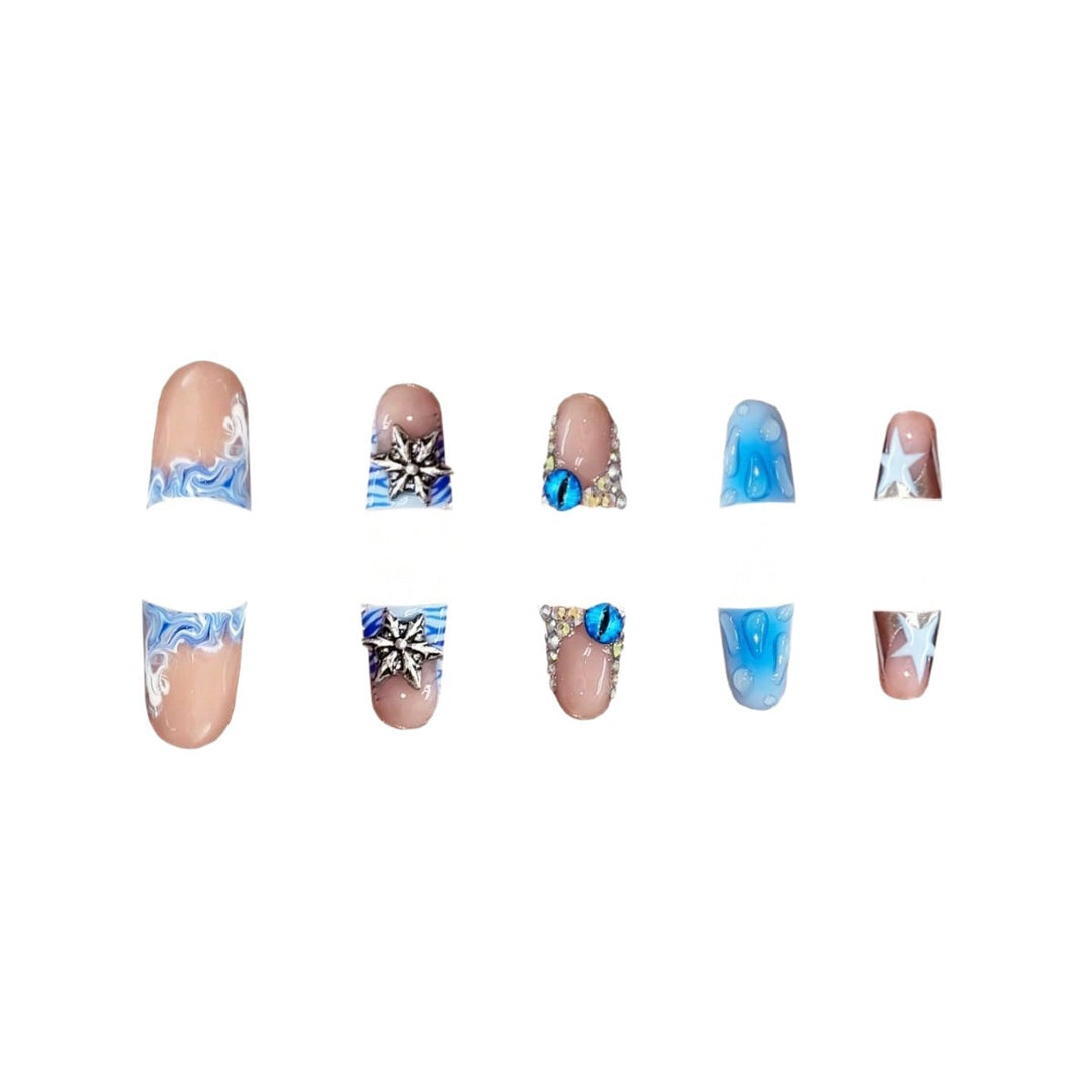 Artistic Acrylic Nail Enhancements with Gem Accents Bowlift