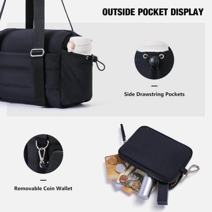 Multifunctional Shoulder Bag with Removable Organizer Bowlift