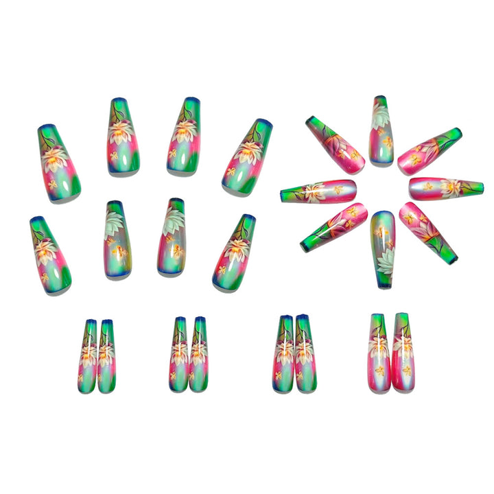 Art Nails in Hand-Decorated Flower Design Bowlift