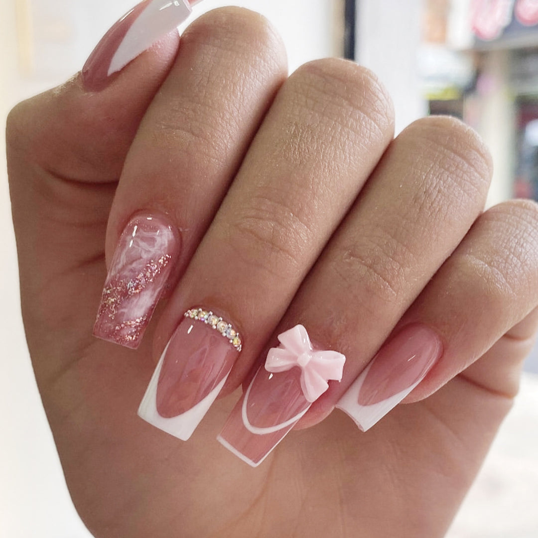 Elegant 3D Acrylic Nail Art Extensions Bowlift