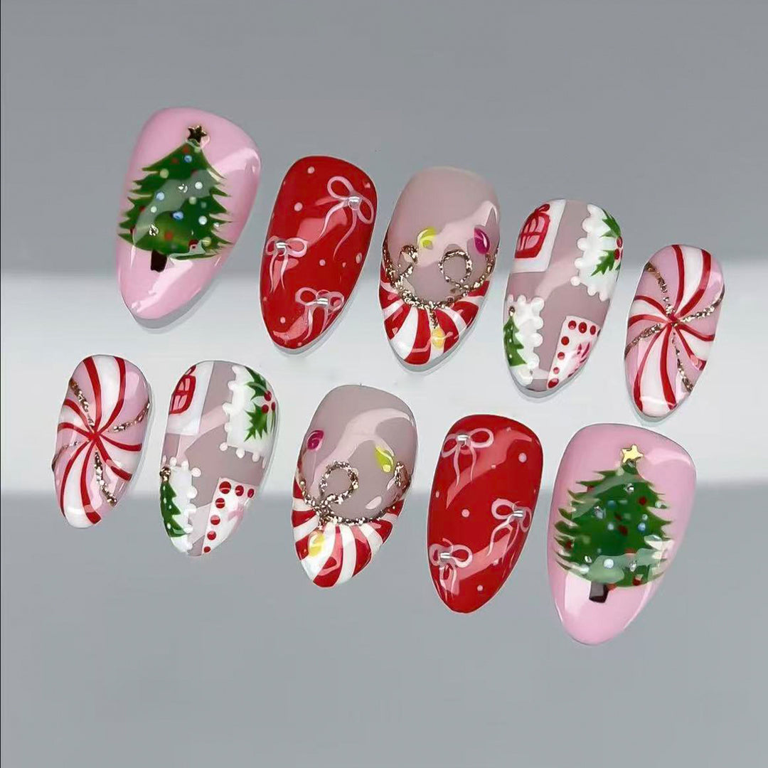 Artfully Designed Christmas Art Nails Bowlift