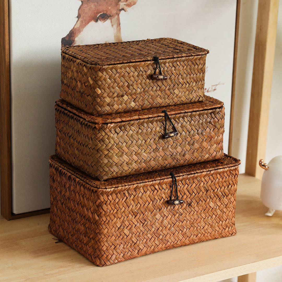 Handcrafted Oval Woven Storage Box Bowlift