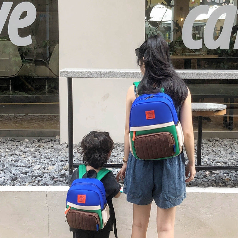 Color-Block Casual Backpack Bowlift