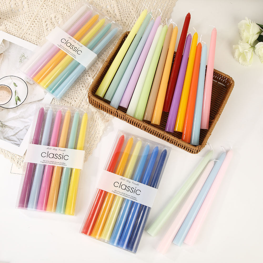 Pastel tapered dinner candles Bowlift