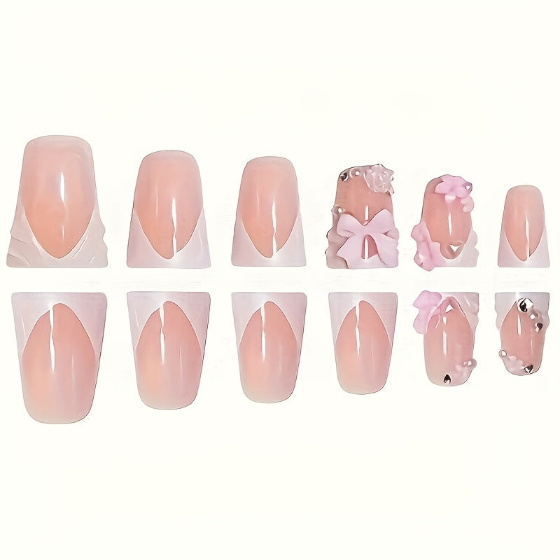 Artistic Floral Press-On Nail Extensions Bowlift