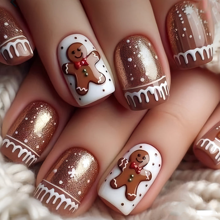 Gingerbread-Themed Nail Art Set Bowlift