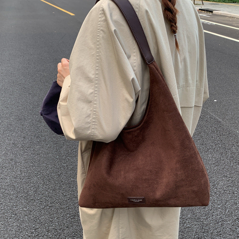 Suede Oversized Hobo Bag Bowlift