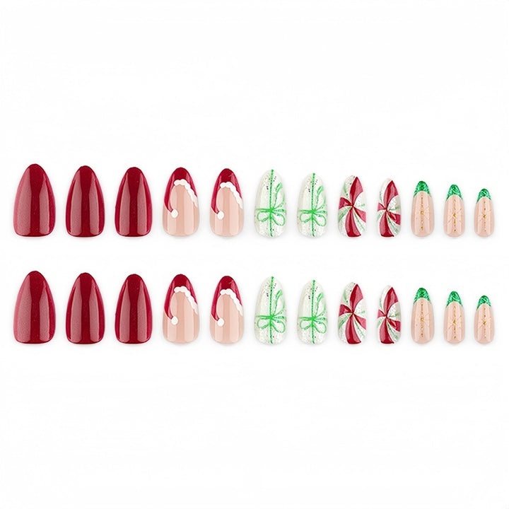 Artificial nails in festive Christmas design Bowlift 1788232693