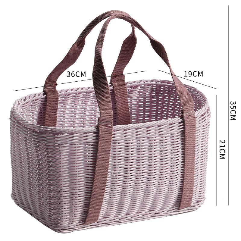 Unisex Robust braided shopping basket with comfortable fabric handles Bowlift