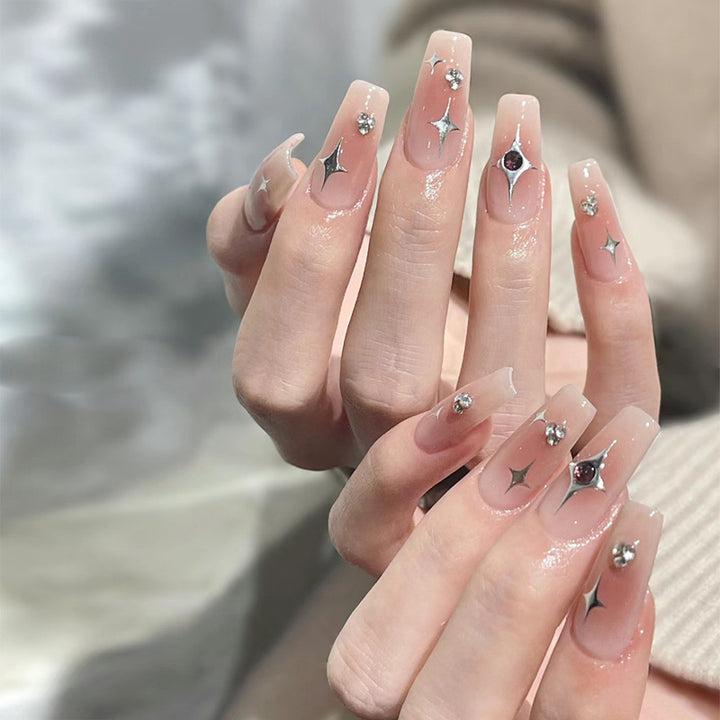 Premium Rhinestone-Embellished Press-On Nails Bowlift