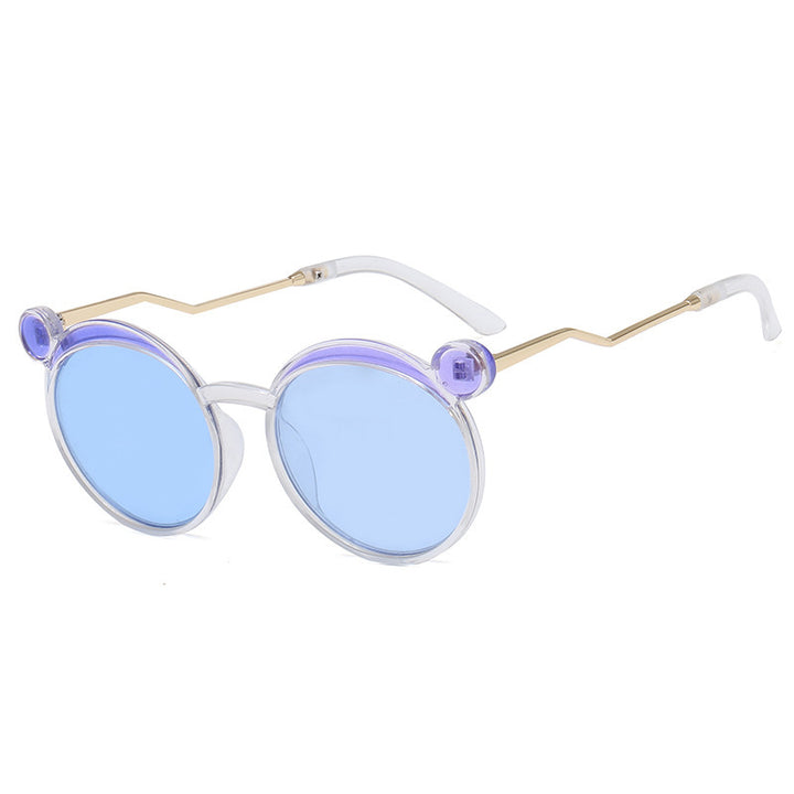 Women Fashion-Round Sunglasses with Innovative Frame and Colored Lenses Bowlift
