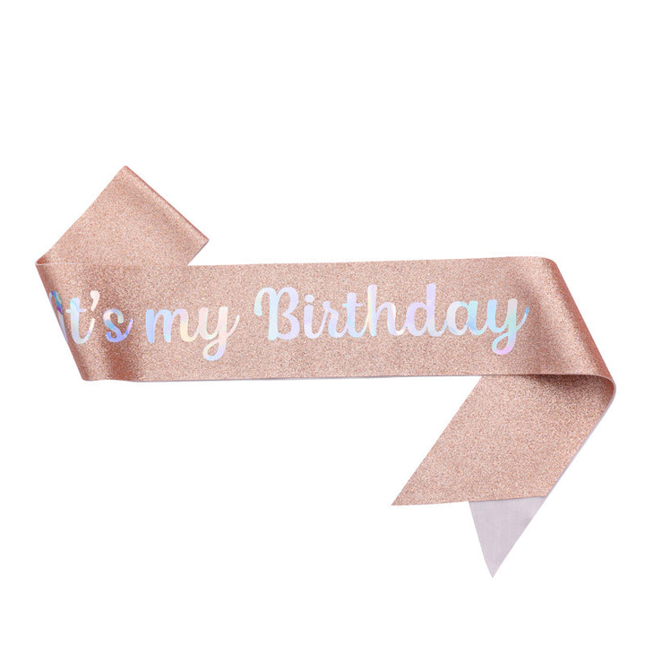 Ladies Festive Birthday Band with Glitter Design Bowlift