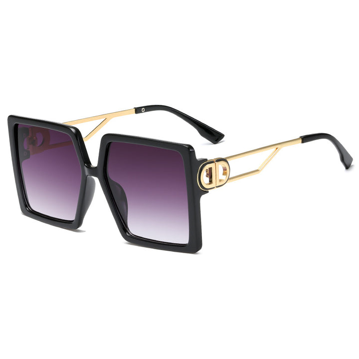 Women's oversized square sunglasses with elegant metal frame and polarizing lenses Bowlift