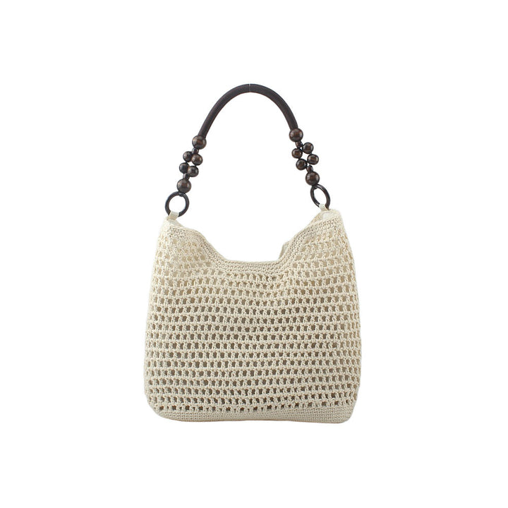 Shoulder bag with ornate wooden handles Bowlift