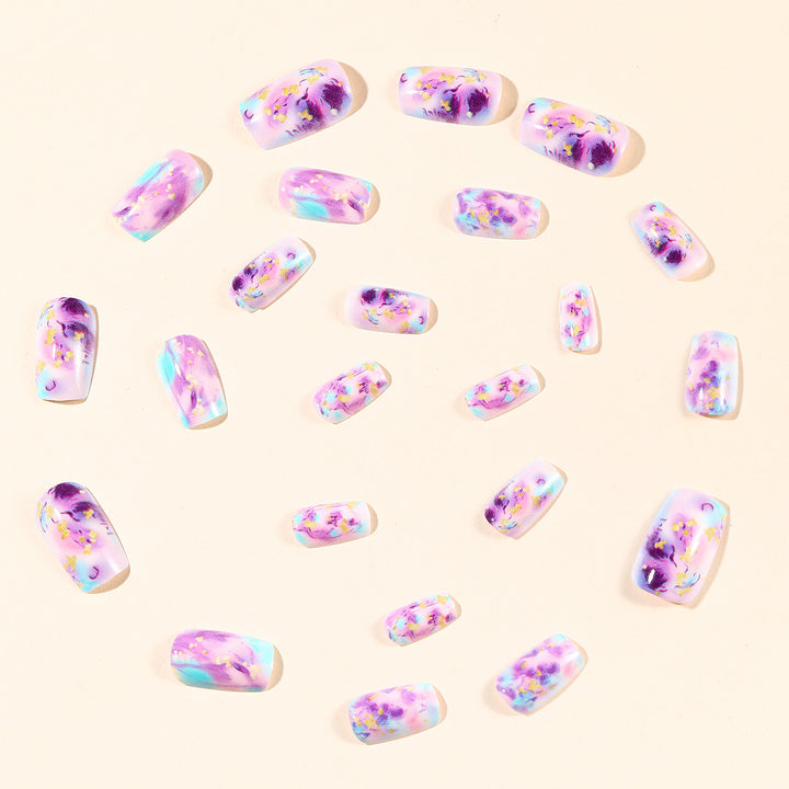 Artistic Marble Effect Nail Art Extensions Bowlift
