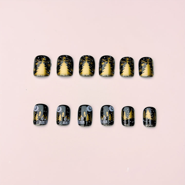 Festive Winter Pattern Nail Art Bowlift