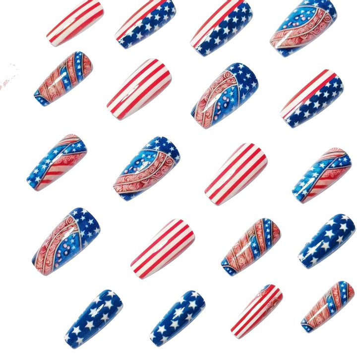 Patriotic Star and Stripes Nail Art Bowlift