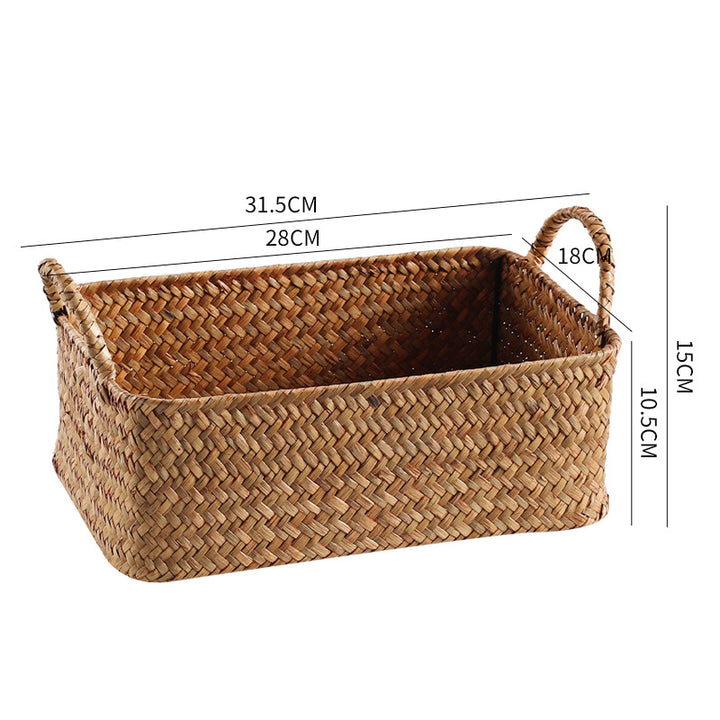 Handwoven Natural Storage Basket Bowlift