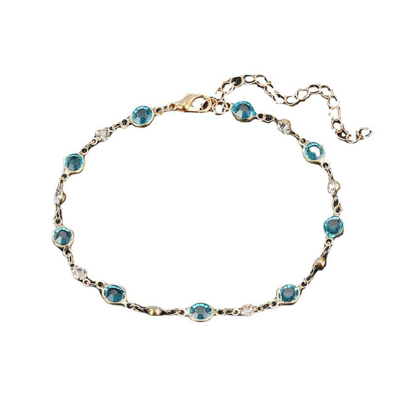 Elegant Rhinestone Chain Anklet Bowlift
