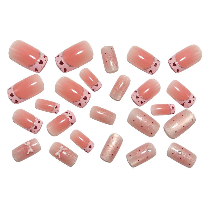 Artistic Nail Tips with Heart Details Bowlift
