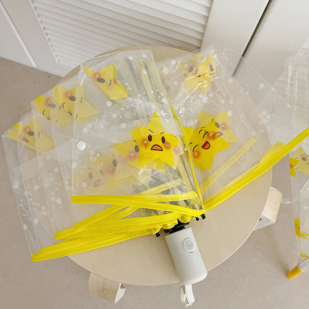 Ladies foldable umbrella with particularly playful star design Bowlift