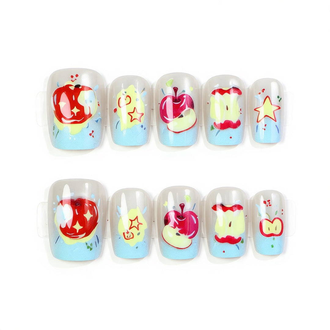 Whimsical Fruit-Themed Press-On Nail Art Set Bowlift