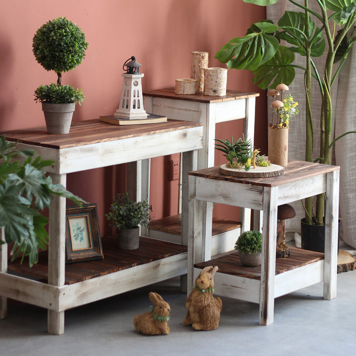 Handmade side table made of solid wood Bowlift
