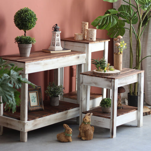 Handmade side table made of solid wood Bowlift
