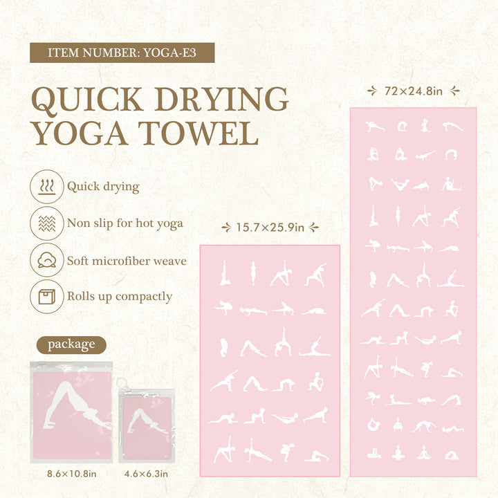 Quick-Drying Non-Slip Microfiber Yoga Towel with Mandala Grip Pattern Bowlift