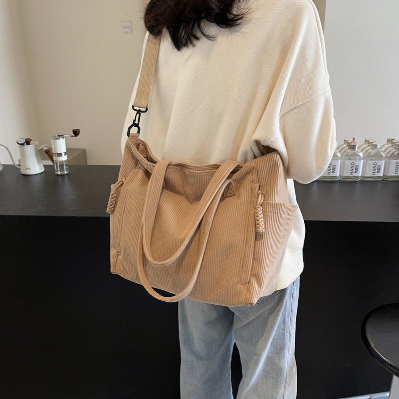 Multi-Pocket Canvas Tote Bag Bowlift