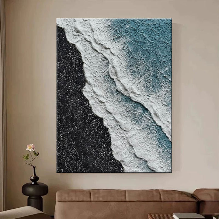 Textured Coastal Relief Canvas Artwork