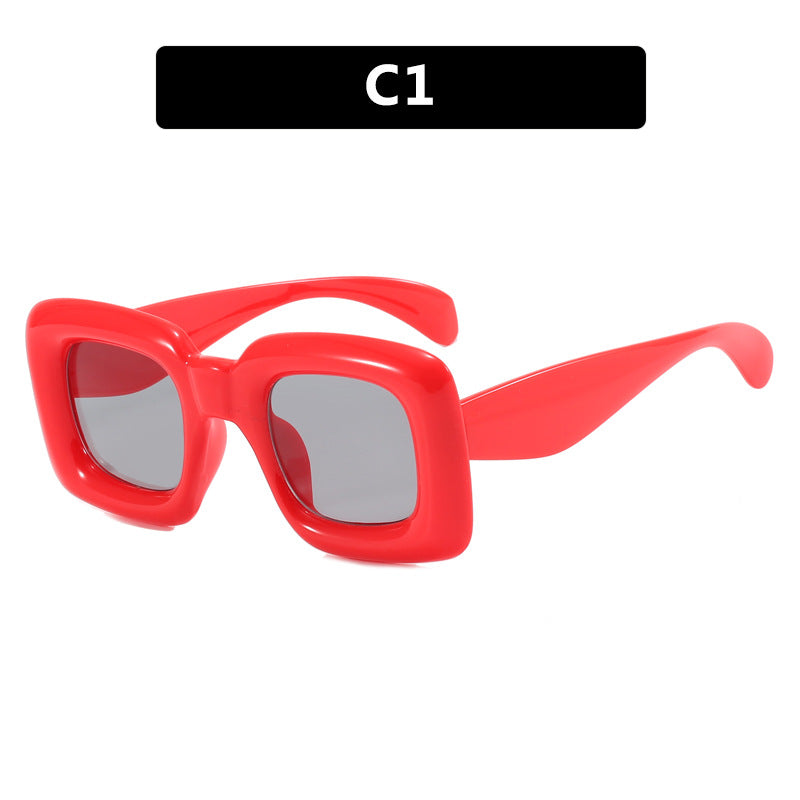 Women stylish square sunglasses with wide frame Bowlift