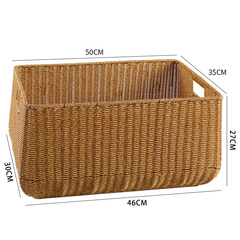Large Handwoven Storage Basket with Ergonomic Handles Bowlift