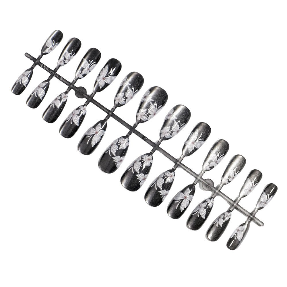 Floral Accent Press-On Nails Set Bowlift