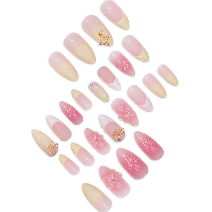 Floral-Inspired Decorative Press-On Nail Extensions Bowlift
