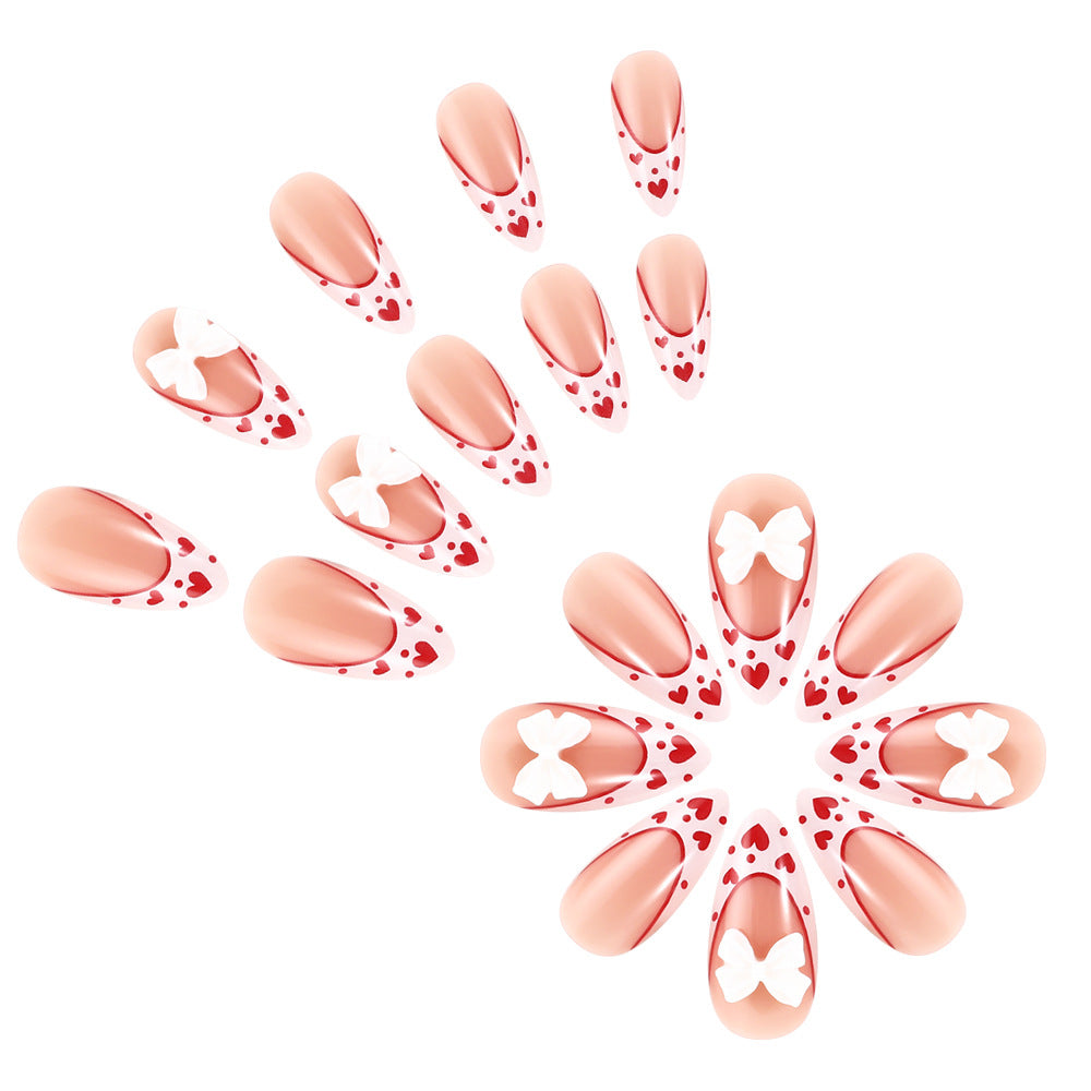 Heart-Themed Nail Art Design Bowlift