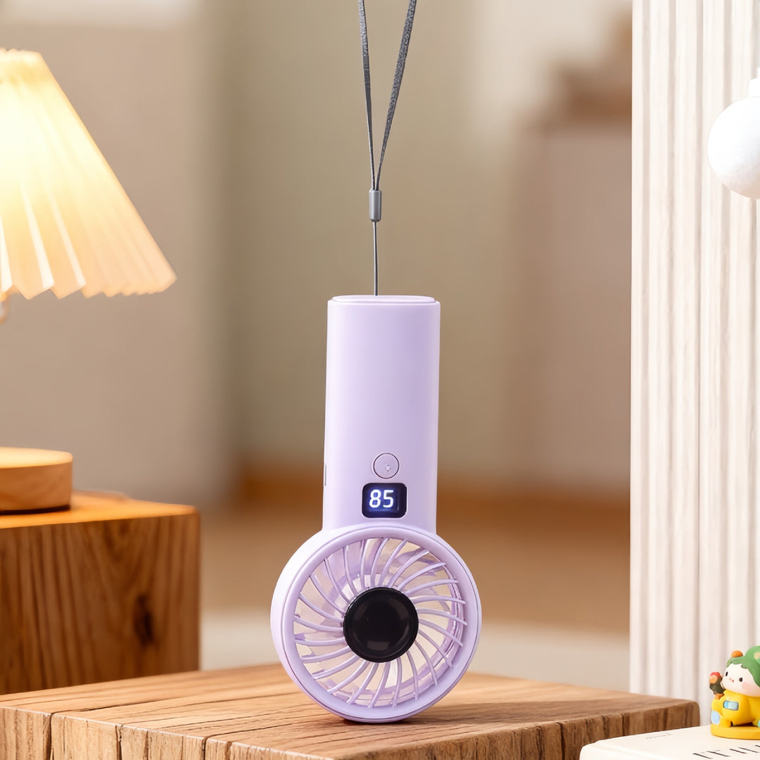 Women’s portable mini fan with digital display and ergonomic design Bowlift