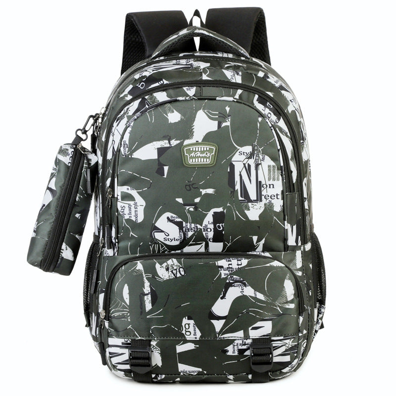 Multifunctional Graphic Print Laptop Backpack