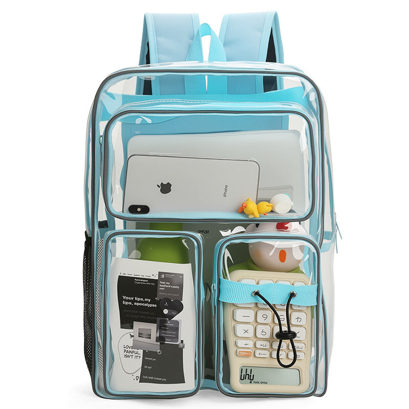 Transparent school backpack with multiple compartments Bowlift