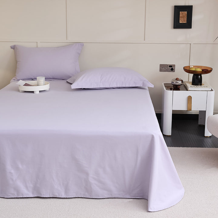 Cotton satin bed sheet set with elegant fall edge