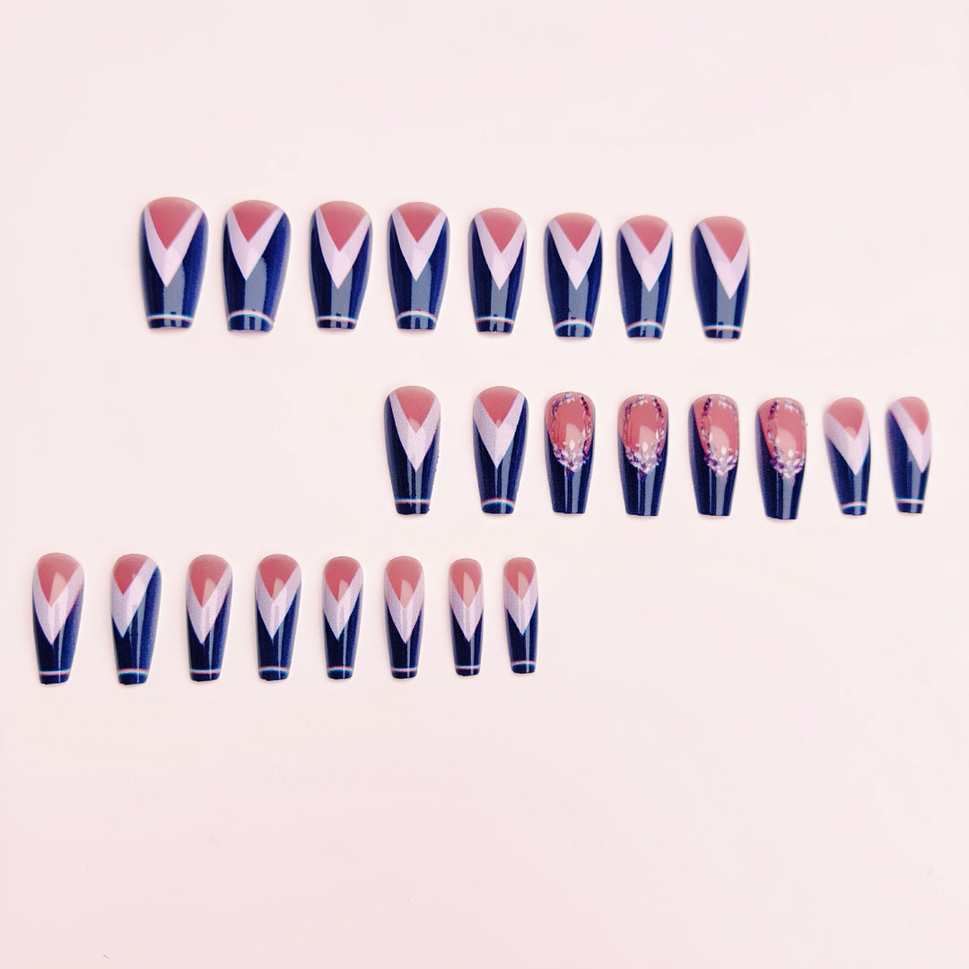 Elegant Artificial Nails with Floral Accents Bowlift