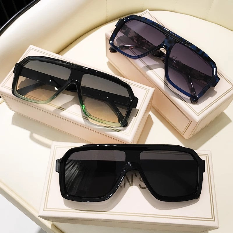 Women's large square sunglasses in a modern design with a sturdy frame Bowlift