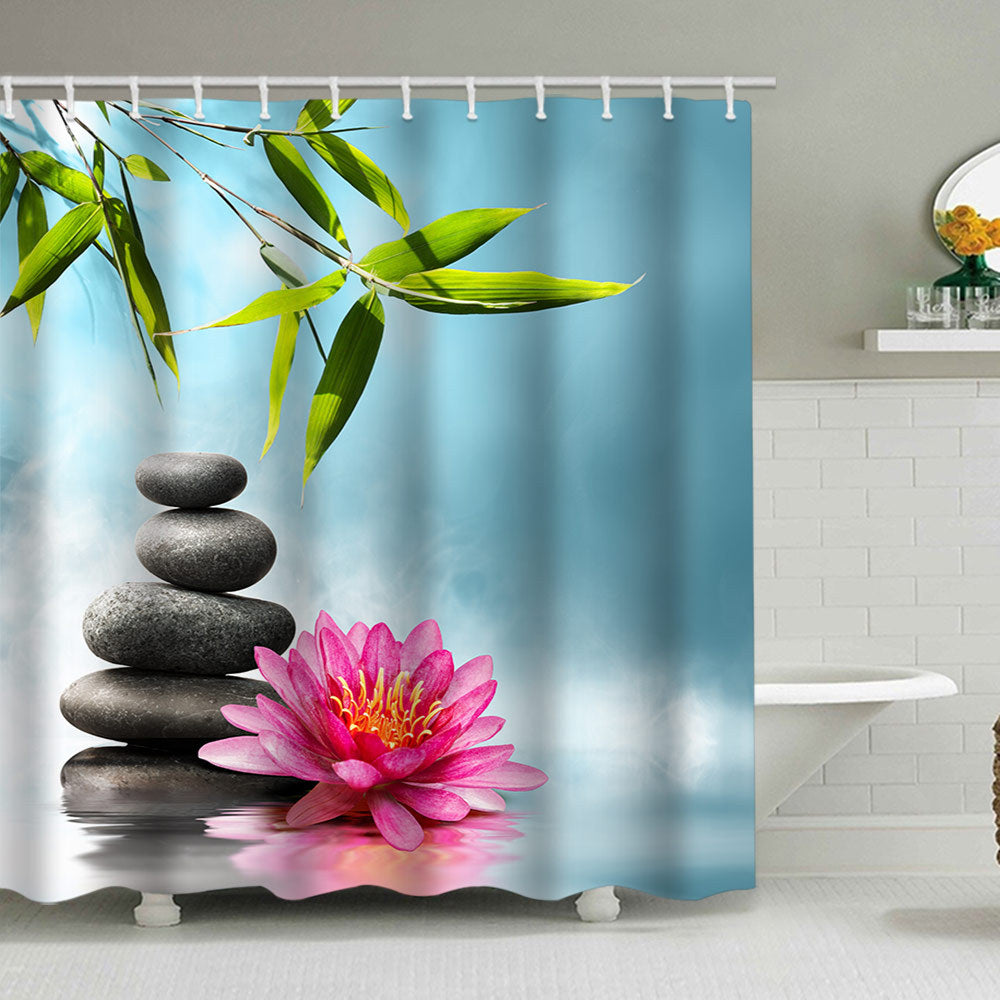 Tranquil Zen Nature Shower Curtain Bowlift