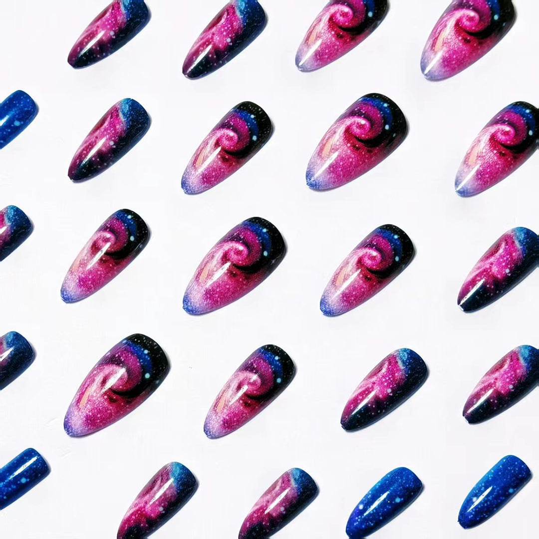 Fantasy Artificial Nails with Galactic Design Bowlift