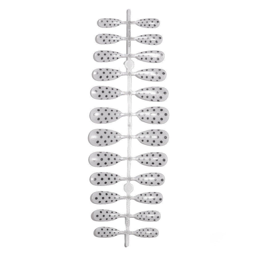 Artistic Press-On Nail Set with Polka Dot Design Bowlift