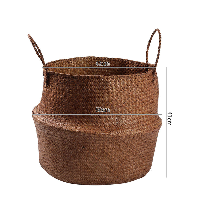 Handwoven Natural Fiber Storage Basket Bowlift