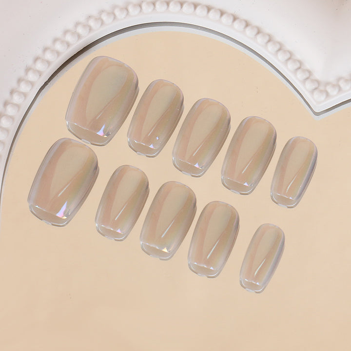 High-Quality Transparent Press-On Nail Set Bowlift