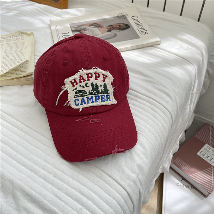 Men's Distressed Vintage-Inspired Baseball Cap Bowlift