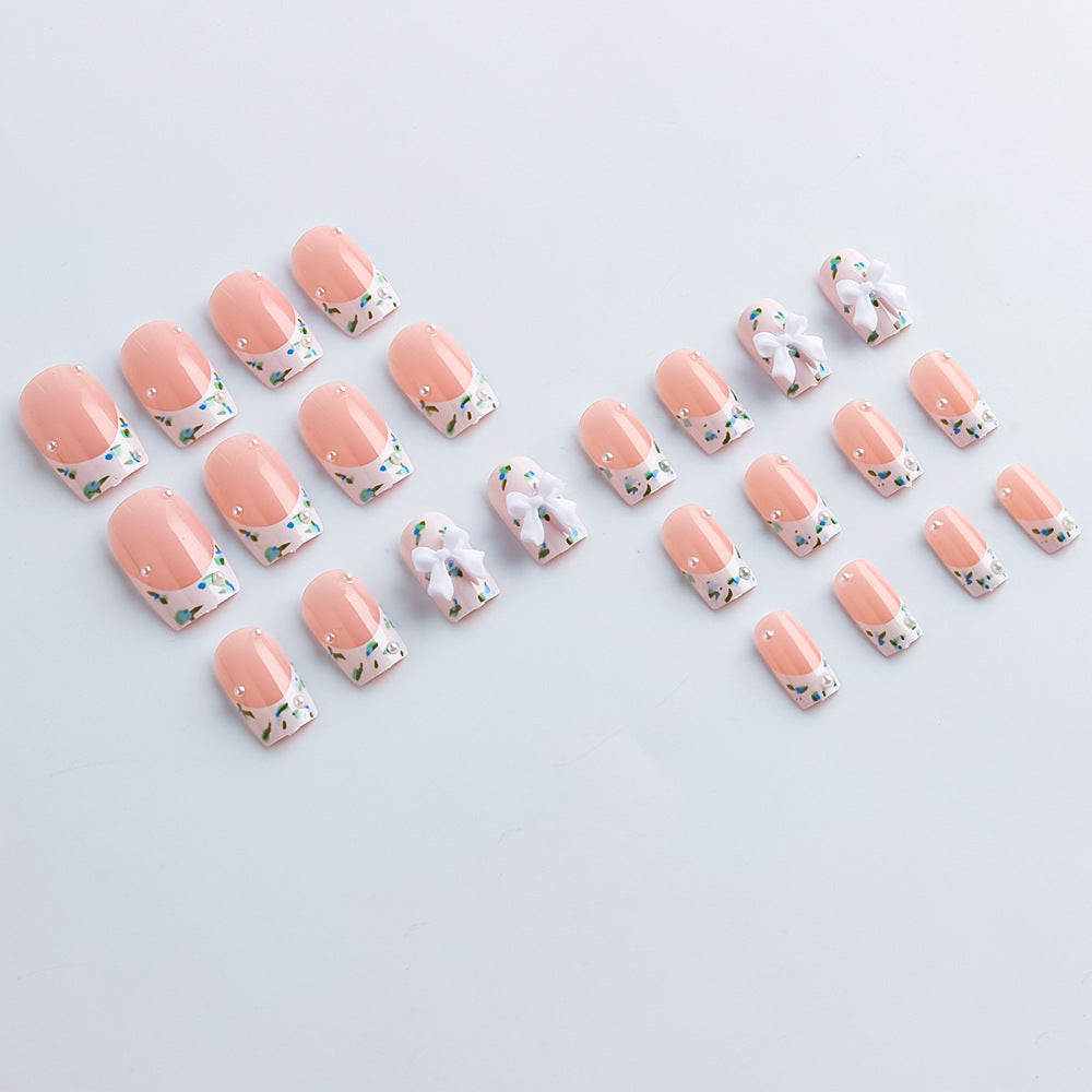 Floral Textured Press-On Nail Art Bowlift